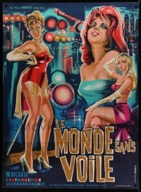 3r267 GO GO GO WORLD French 1p '64 Mondo Inferno shock, wild, different Belinsky art of sexy girls!