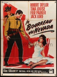 3r291 HANGMAN French 1p '60 different Soubie art of Robert Taylor handcuffed to sexy Tina Louise!