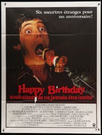 3r292 HAPPY BIRTHDAY TO ME French 1p '81 gruesome shish kebab image, the most bizarre murders!