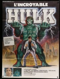 3r320 INCREDIBLE HULK French 1p '79 great different artwork of Bill Bixby & Lou Ferrigno!