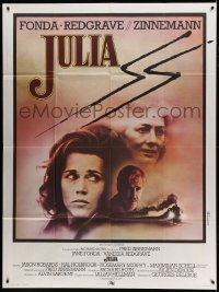 3r340 JULIA French 1p '78 cool different art of Jane Fonda, Vanessa Redgrave & Jason Robards!