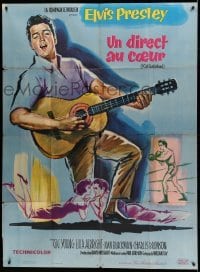 3r344 KID GALAHAD French 1p '62 art of Elvis Presley singing with guitar, boxing & romancing!