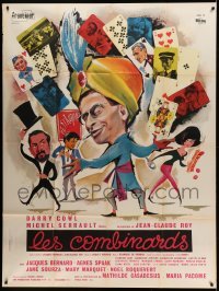 3r365 LES COMBINARDS French 1p '66 great art of turbaned magician Darry Cowl with playing cards!