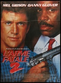 3r367 LETHAL WEAPON 2 French 1p '89 great image of cops Mel Gibson & Danny Glover!