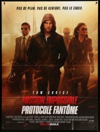 3r413 MISSION: IMPOSSIBLE GHOST PROTOCOL IMAX French 1p '11 great image of hooded spy Tom Cruise!