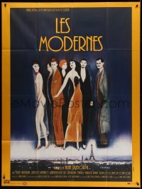 3r414 MODERNS French 1p '88 Alan Rudolph, cool artwork of trendy 1920's people by Keith Carradine!