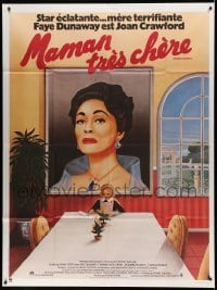 3r415 MOMMIE DEAREST French 1p '82 art of Faye Dunaway as Joan Crawford by Andre Bertrand!