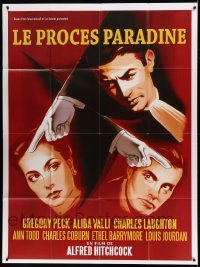 3r454 PARADINE CASE French 1p R00s Alfred Hitchcock, Gregory Peck, Ann Todd, Valli, different art!