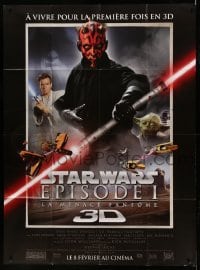 3r468 PHANTOM MENACE French 1p R12 Star Wars Episode I in 3-D, different image of Darth Maul!