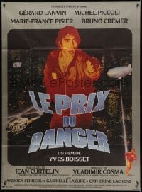 3r483 PRIZE OF PERIL French 1p '83 cool artwork of Gerard Lanvin pointing gun by Philippe!