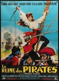 3r492 QUEEN OF THE PIRATES French 1p '61 sexy Italian temptress Gianna Maria Canale as swashbuckler!