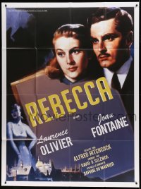 3r499 REBECCA French 1p R00s Alfred Hitchcock, great image of Laurence Olivier & Joan Fontaine!