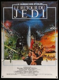 3r507 RETURN OF THE JEDI French 1p '83 George Lucas classic, different montage art by Michel Jouin
