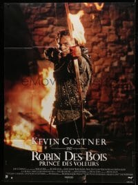 3r519 ROBIN HOOD PRINCE OF THIEVES French 1p '91 cool image of Kevin Costner with flaming arrow!