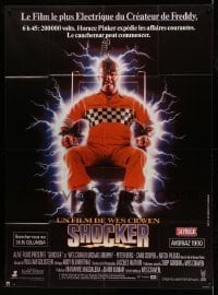 3r547 SHOCKER French 1p '90 Wes Craven, wild image of electrocuted murderer Mitch Pileggi!