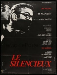 3r552 SILENT ONE style B French 1p '74 Italian Lino Ventura in the greatest manhunt ever filmed!