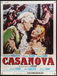 3r554 SINS OF CASANOVA French 1p '55 De Seta art of Gabriele Ferzetti romancing Corinne Calvet!