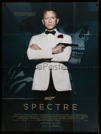 3r569 SPECTRE French 1p '15 great image of Daniel Craig as James Bond with villain background!