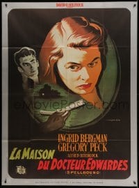 3r570 SPELLBOUND French 1p R79 Alfred Hitchcock, Ingrid Bergman, Gregory Peck, original 1948 art!