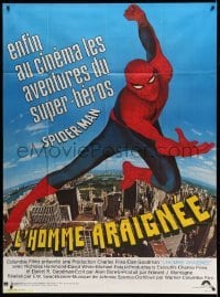 3r573 SPIDER-MAN French 1p '77 Marvel Comic, great image of Nicholas Hammond as Spidey!
