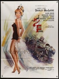 3r660 WOMAN TIMES SEVEN French 1p '67 different art of sexy Shirley MacLaine by Boris Grinsson!