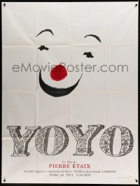 3r665 YO YO French 1p '65 Pierre Etaix, really cool smiling circus clown face art!