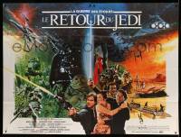 3r021 RETURN OF THE JEDI French 2p '83 George Lucas classic, different montage art by Michel Jouin