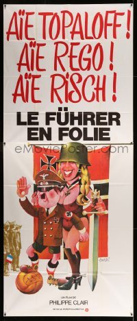 3r013 FUHRER RUNS AMOK vertical French 47x113 '74 Philippe Clair's Le fuhrer en folie, Hurel art!