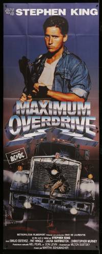 3r019 MAXIMUM OVERDRIVE vertical French 2p '87 directed by Stephen King, Emilio Estevez, cool art!