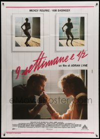 3r768 9 1/2 WEEKS Italian 1p '86 Mickey Rourke, sexy Kim Basinger stripping, different close up!