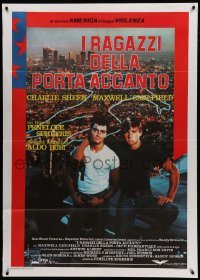 3r792 BOYS NEXT DOOR Italian 1p '87 Charlie Sheen & Caulfield by chalk outline, Penelope Spheeris!