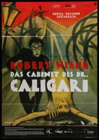 3r799 CABINET OF DR CALIGARI Italian 1p R14 early German silent restored, art from the original!