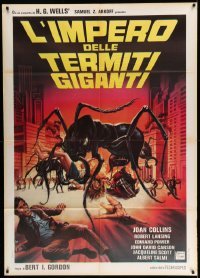 3r829 EMPIRE OF THE ANTS Italian 1p '78 H.G. Wells, different Aller art of giant bugs attacking!