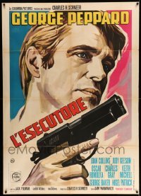 3r830 EXECUTIONER Italian 1p '70 cool different Ercole Brini art of George Peppard with gun!