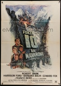 3r839 FORCE 10 FROM NAVARONE Italian 1p '78 Robert Shaw, Harrison Ford, cool art by Bryan Bysouth!