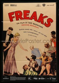 3r840 FREAKS Italian 1p R16 Tod Browning classic, wonderful art from 1st release Belgian poster!