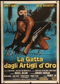 3r849 GOLDEN CLAWS OF THE CAT GIRL Italian 1p '68 art of sexy assassin Danieli Gaubert with rifle!