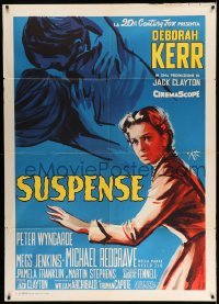 3r861 INNOCENTS Italian 1p '62 Puztu art of Deborah Kerr in Henry James classic horror, Suspense!