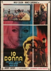 3r866 IO DONNA Italian 1p '71 great montage of sexy Nuccia Cardinani billed as Nancy Cardinale!