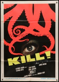 3r868 KILL Italian 1p '71 great different Casaro art of eyball & octopus tentacle silhouette!