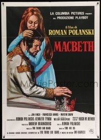 3r898 MACBETH Italian 1p '72 Roman Polanski, art of Jon Finch & Francesca Annis, Shakespeare!