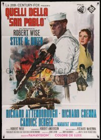3r948 SAND PEBBLES Italian 1p R1970s different art of Steve McQueen & Candice Bergen by Enzo Nistri
