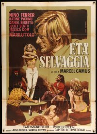 3r949 SAVAGE SUMMER Italian 1p '71 Marcel Camus, Piovano art of sexy hippie girl stripping!