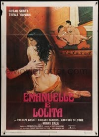3r954 SHE'S SEVENTEEN & ANXIOUS Italian 1p '78 art of sexy naked Nieves Navarro as Emanuelle!