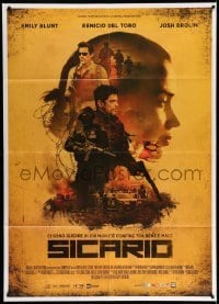 3r955 SICARIO Italian 1p '15 Emily Blunt, Benicio Del Toro, Josh Brolin, cool montage art!