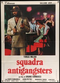3r962 SQUADRA ANTIGANGSTERS Italian 1p '79 great art of Tomas Milian with two guns in nightclub!