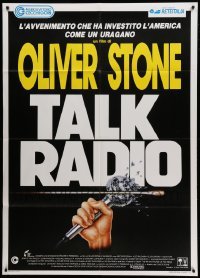 3r973 TALK RADIO Italian 1p '89 Oliver Stone, Bogosian, art of bullet going through microphone!