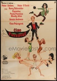 3r993 WHAT'S NEW PUSSYCAT Italian 1p '65 great Frazetta art of Woody Allen, O'Toole & sexy babes!
