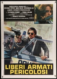 3r998 YOUNG VIOLENT DANGEROUS Italian 1p '76 Liberi armati pericolosi, art of cop in shootout!