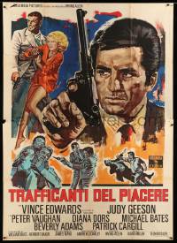3r705 HAMMERHEAD Italian 2p '68 different art of detective Vince Edwards & sexy Judy Geeson!